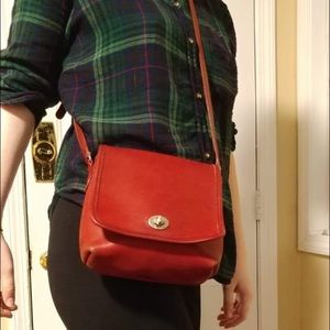 Vintage coach purse cherry red